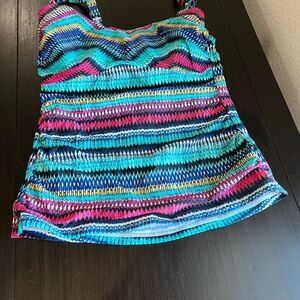 Profile by Gottex Colorful Striped Tankini Top size S